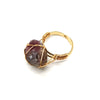 Personality Hand Wrapped Rough Stone Agate Ring