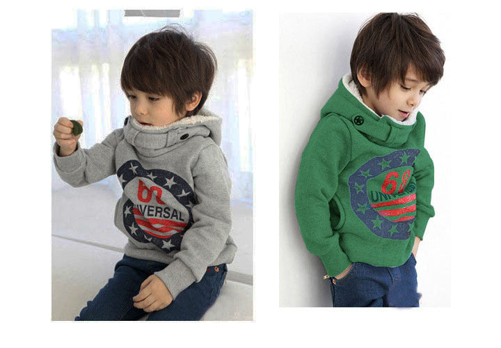 Fashion Kids Plus Cashmere Lamb Wool Hooded Sweater