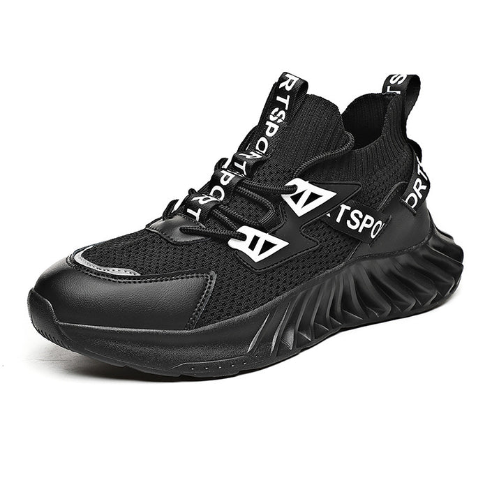 Front Lace Round Head Flying Thread Knitted Fashion Casual Spot Men's Daily Low-top Sneakers