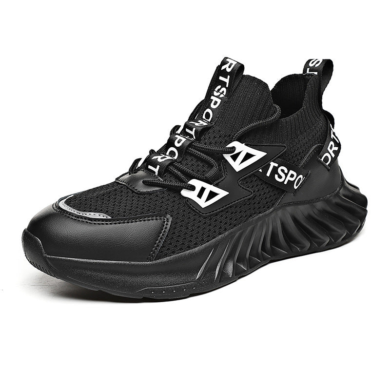 Front Lace Round Head Flying Thread Knitted Fashion Casual Spot Men's Daily Low-top Sneakers