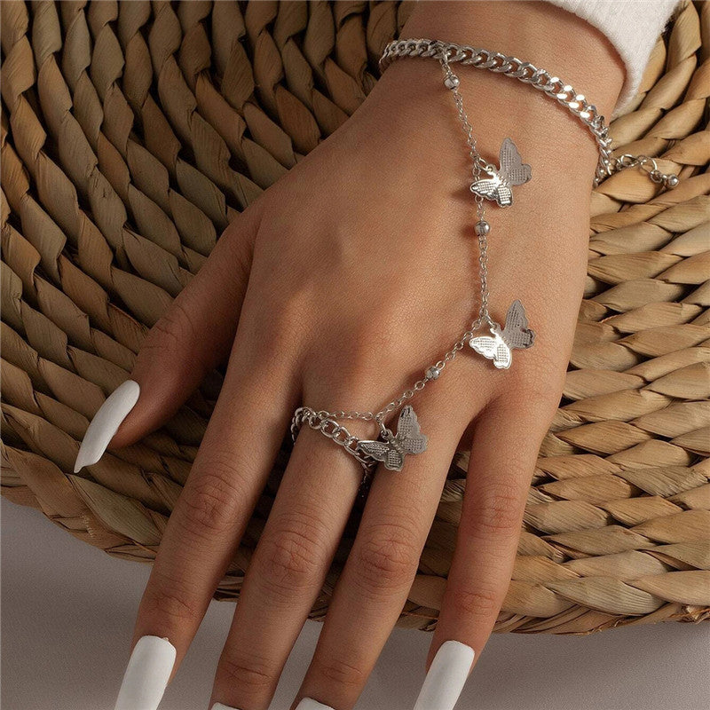Butterfly Pendant Chain Link Bracelet