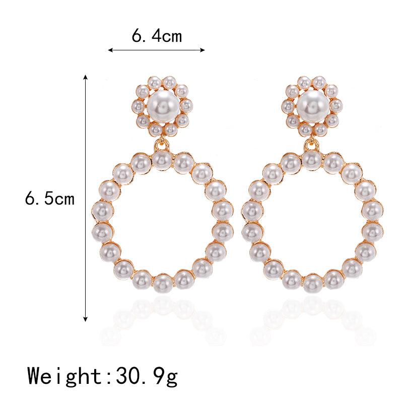 Simulation Pearl Long Earrings Female White Round Pearl Wedding Pendant Earrings Fashion Korean Jewelry Earrings