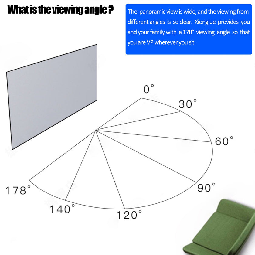 72inch HD Projector Screen 16:9 Home Cinema Theater Projection Portable Screen