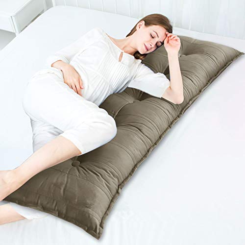 Lumbar Pillows Positioning Back Support Bolster-Velvet Light Tan Queen