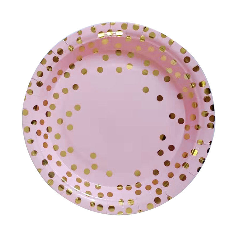 Bronzing Dot  Tableware Set Paper Cup Paper Plate