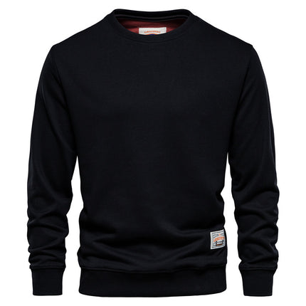 Men's Loose Round Neck Men's Sweater Solid Color Casual