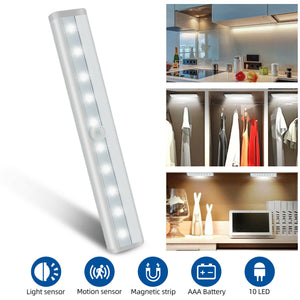 Wireless Motion Sensor Under Cabinet Closet LED Light Kitchen Counter Night Lamp