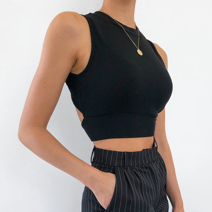 Slim Fit Midriff-baring Short Sleeve  Top Women's Spring