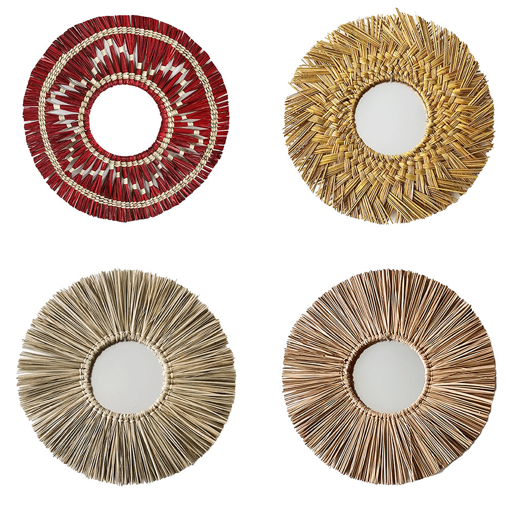 Nordic Style Retro Tassel Woven Wall-mounted Mirror