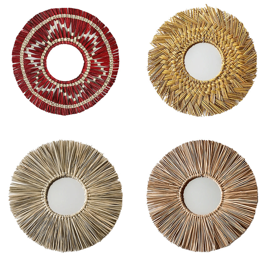 Nordic Style Retro Tassel Woven Wall-mounted Mirror