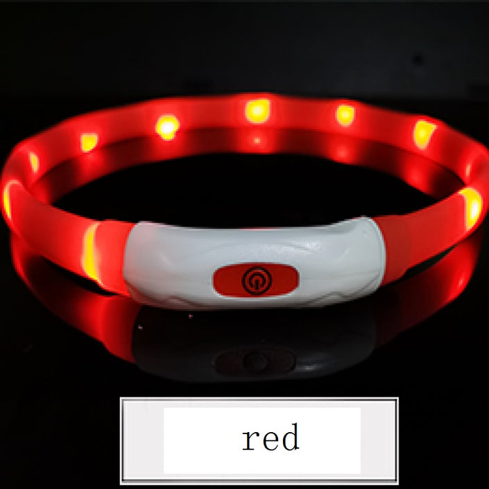 Pet Light Necklace Hang Out Necklet Anti-lose Safe Led Dog Cat Necklace USB Charging Soft Cuttable Pet Collar