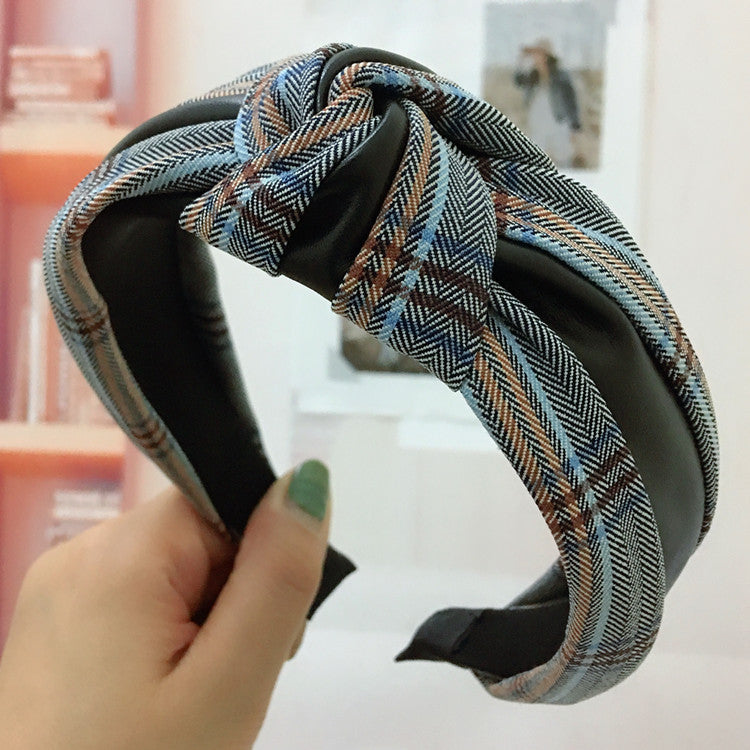 Alpscommerce Houndstooth Wide-brim Retro Headband Adult Hair Accessories