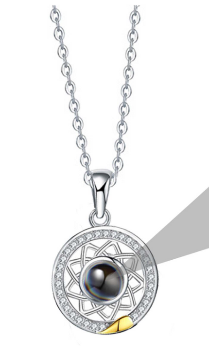 Couple Projection Necklace Sun Moon Customization