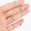 Elegant Romantic Temperament Double Heart Design Clavicle Chain Diamond Love Heart