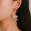 Fashion temperament crystal flower earrings