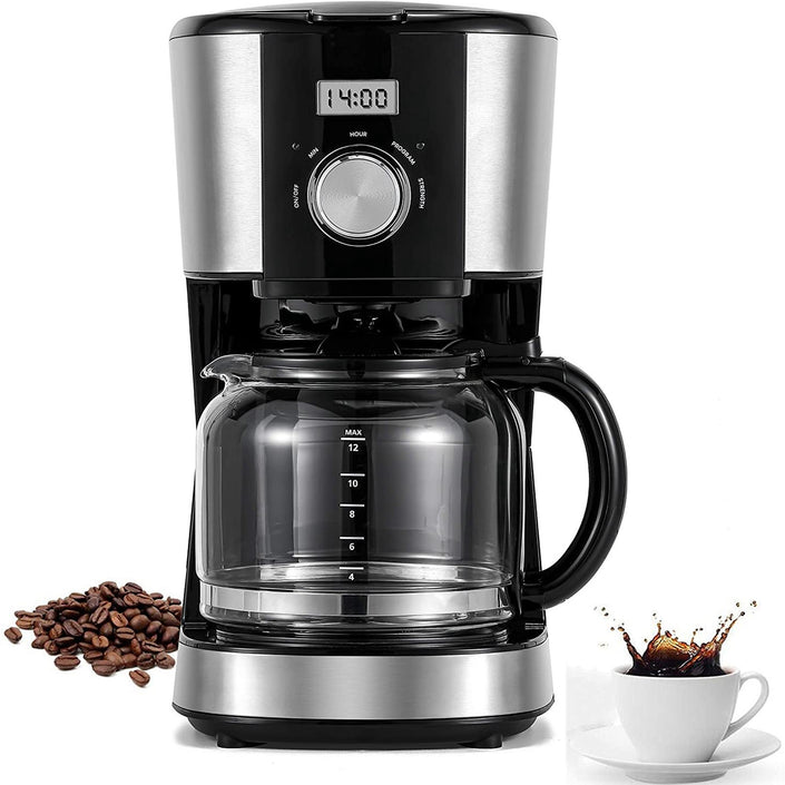Alpscommerce 12-Cup Stainless Steel Programmable Coffee Maker