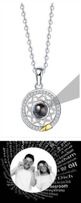Couple Projection Necklace Sun Moon Customization