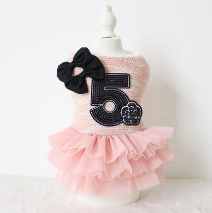 Double Bow Cotton Skirt Teddy Dog Clothes