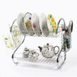 S-shaped Dual Layer Dish Drying Rack Kitchen Collection Shelf Drainer Organizer