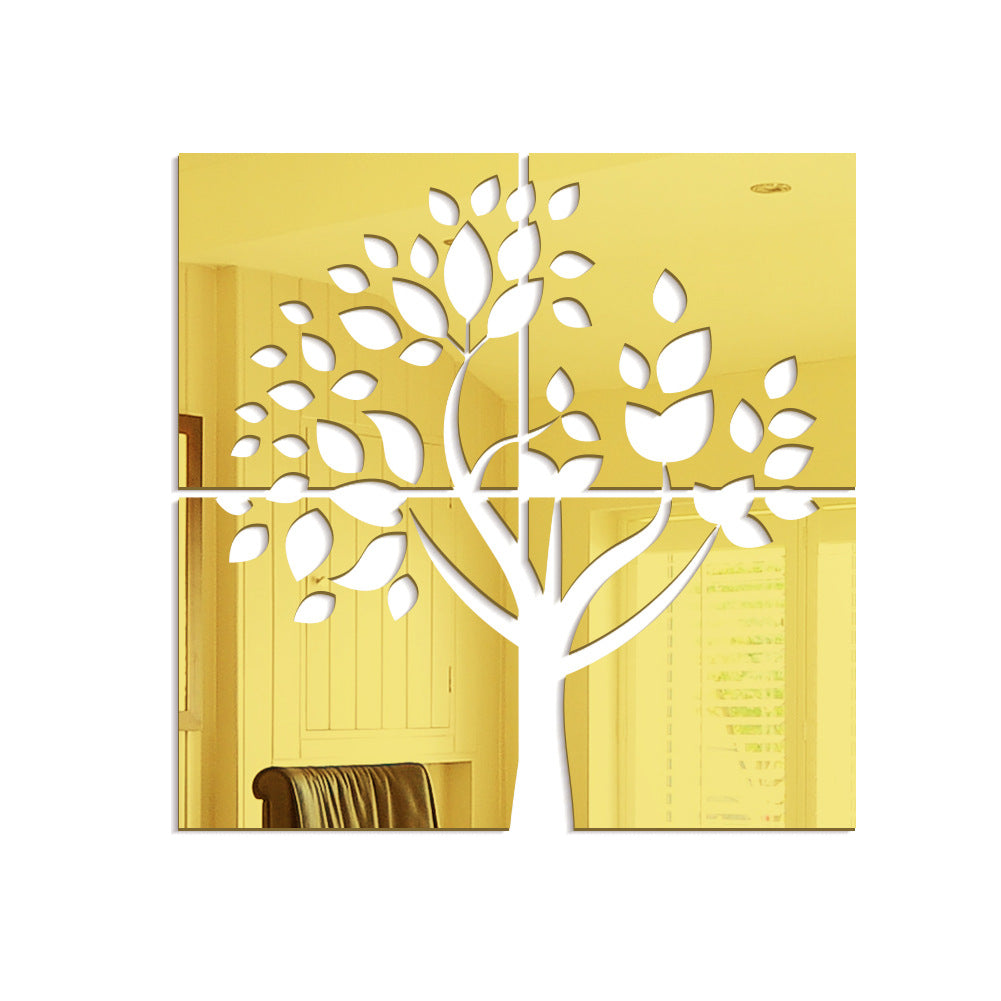 Acrylic Large Crystal Mirror Tree Background Wall