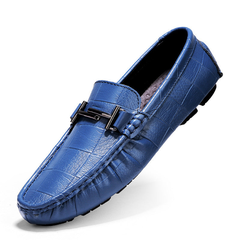 Casual Leather Shoes British Large Size Breathable Men's Peas Shoes