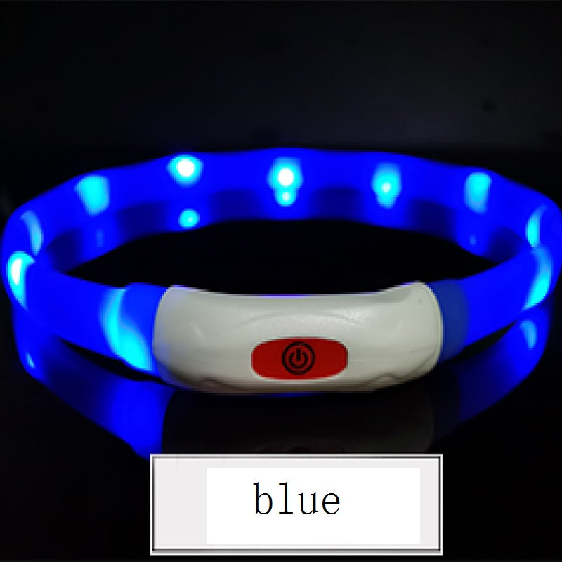 Pet Light Necklace Hang Out Necklet Anti-lose Safe Led Dog Cat Necklace USB Charging Soft Cuttable Pet Collar