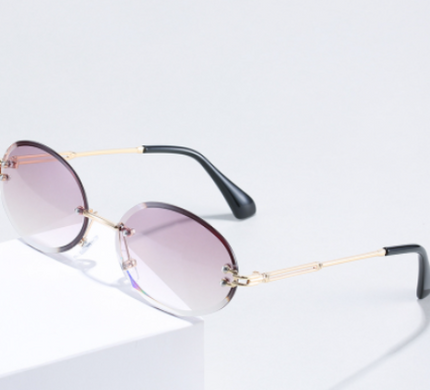 Frameless Personality Small Round Frame Explosive  Women