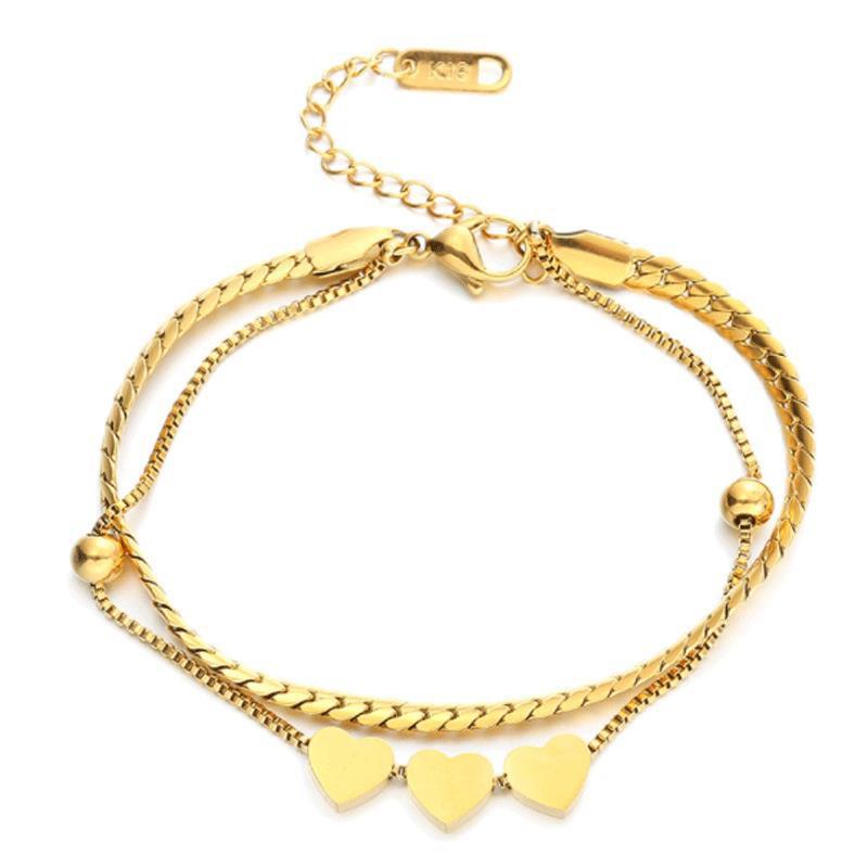 Niche Design Sense Multi-layer Winding Hand Rope Color Preservation 18K Gold Love Bracelet