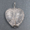 Peach Heart-shaped Lovers Pendant Natural Crystal Tree Of Life Necklace