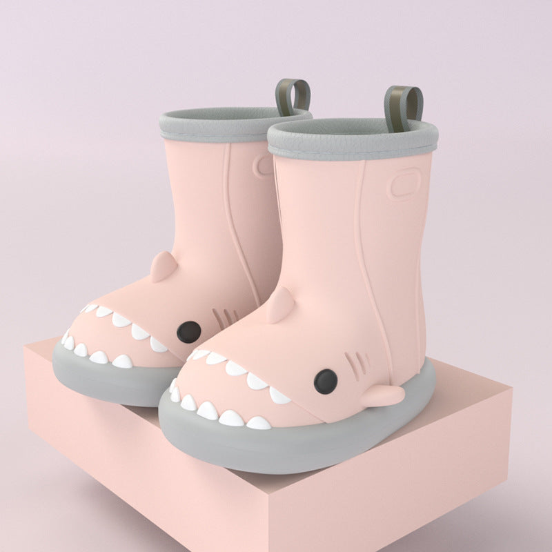 Waterproof Shoes Safety Rubber Shark Slippers Kids Rain Boots