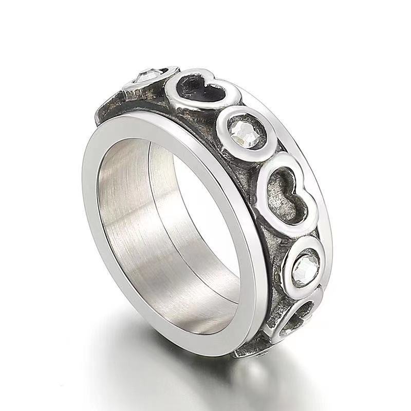 Heart-shaped Diamond-studded Index Finger Ring For Men And Women