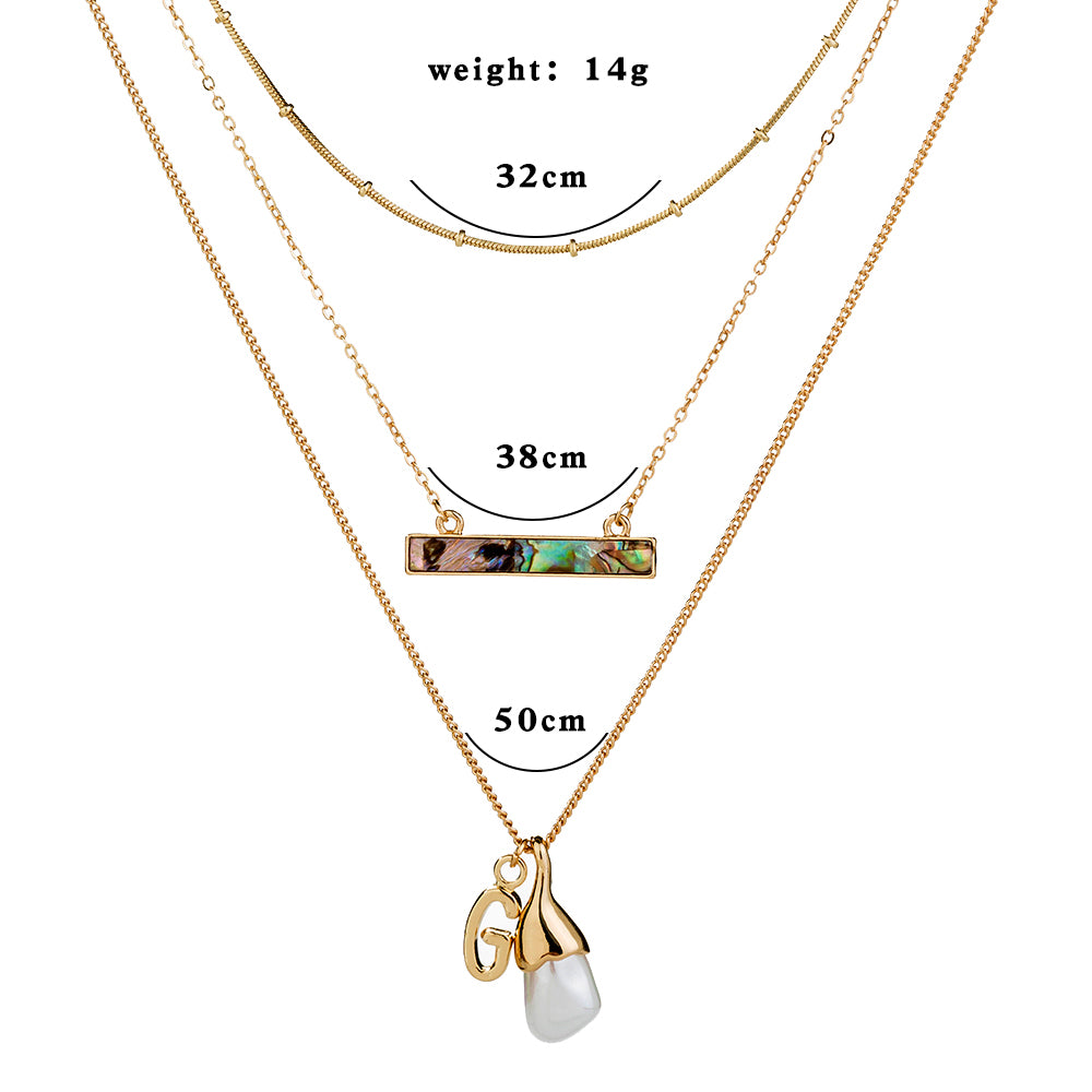 Simple Abalone Pearl Pendant Necklace Natural Abalone Shell Necklace Woman