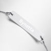 Bynetta Engraved Silver Bar Chain Necklace