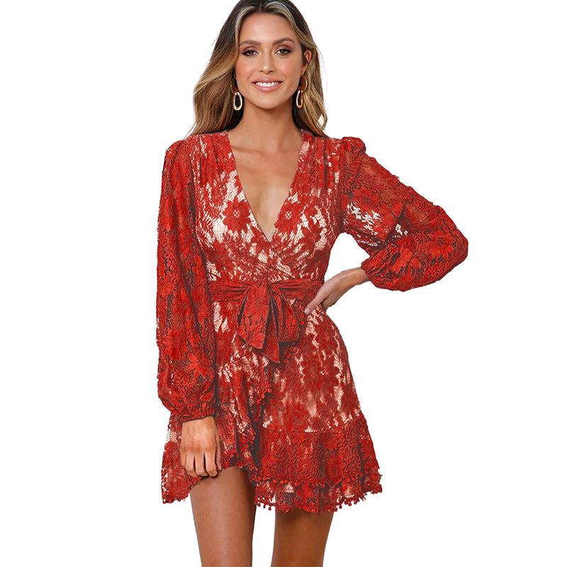 Women's Temperament Fashion Straps Lace Dress