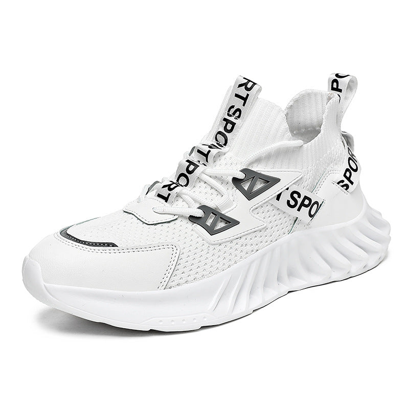 Front Lace Round Head Flying Thread Knitted Fashion Casual Spot Men's Daily Low-top Sneakers