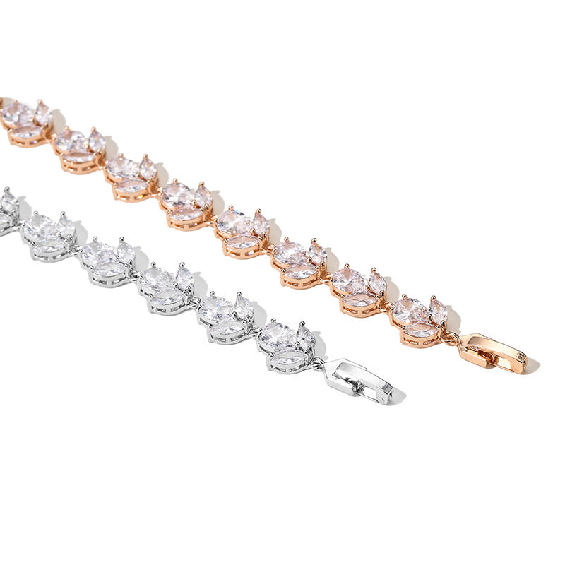 New Niche Design Water Drop Horse Eye Zircon Bracelet