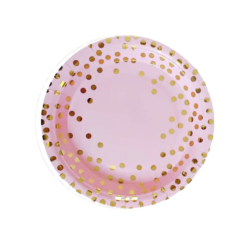 Bronzing Dot  Tableware Set Paper Cup Paper Plate