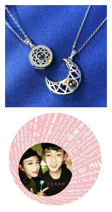 Couple Projection Necklace Sun Moon Customization