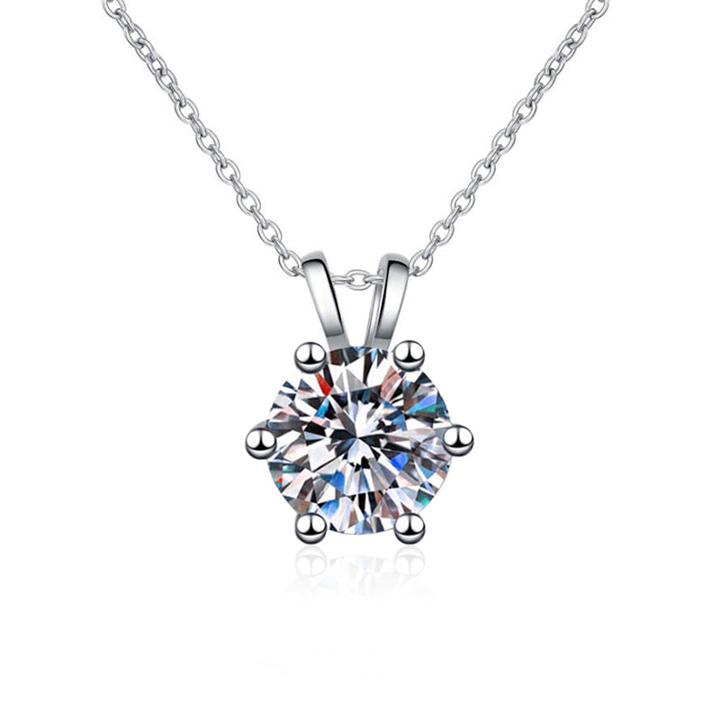 S925 Silver One Carat Moissanite Necklace