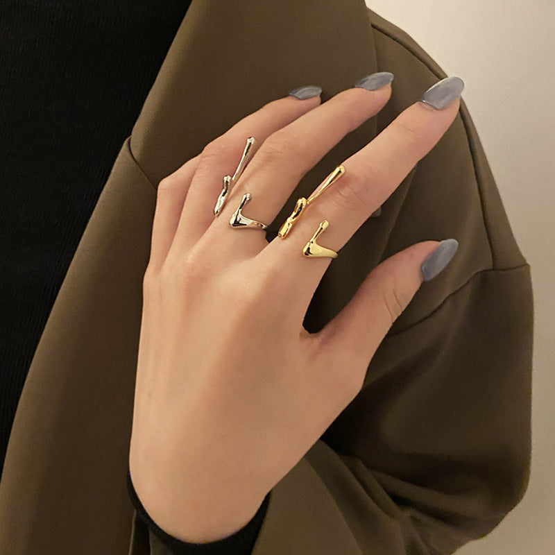 Ring Net Celebrity Hip-hop Men And Women All-match Texture Metal Ring Women